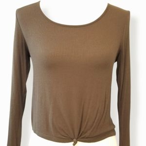 Charlotte Russe Long Sleeve Crop Top